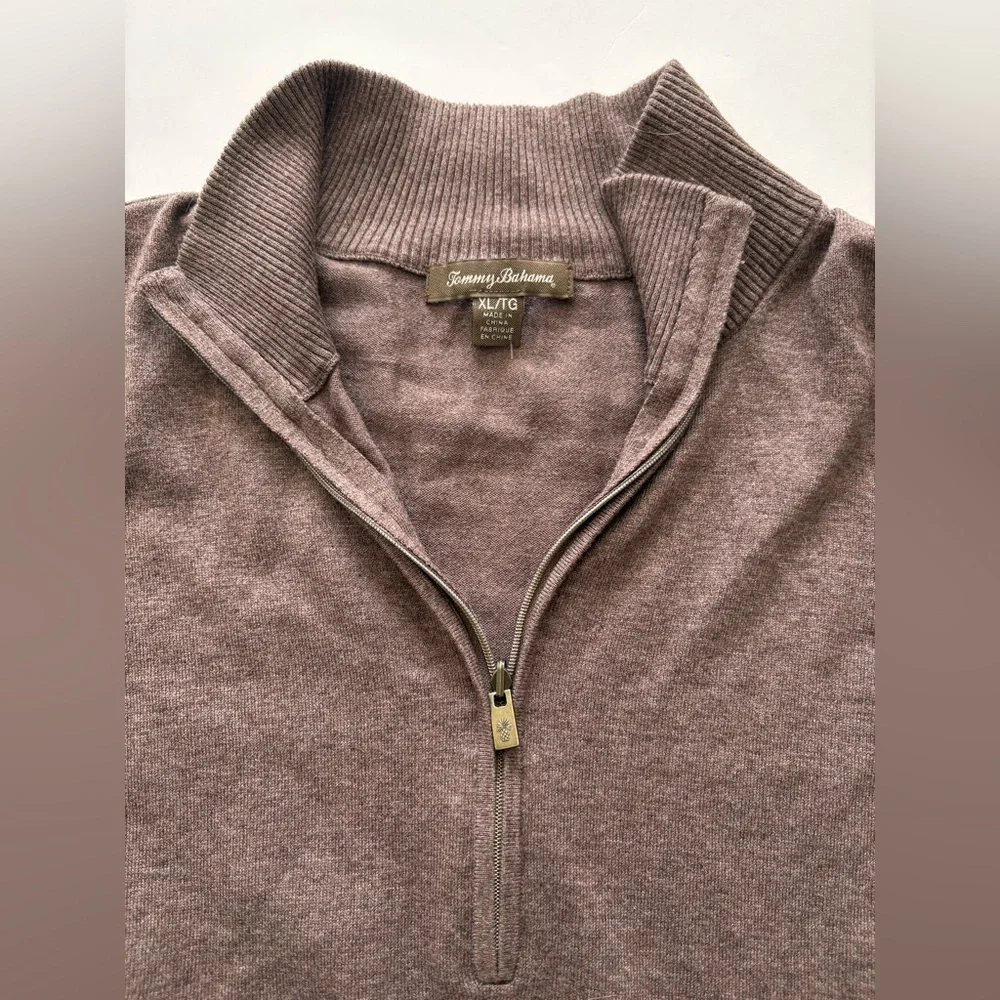 Tommy Bahama Brown Half-Zip Pullover Sweater Dress XL - Picture 3 of 5